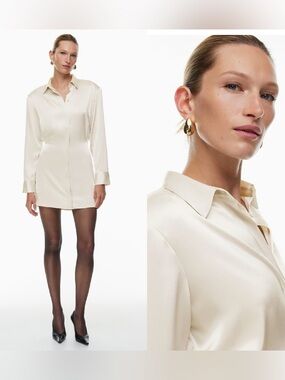 BABATON • Ten by Babaton sleuth satin dress Aritzia - Medium champagne cream